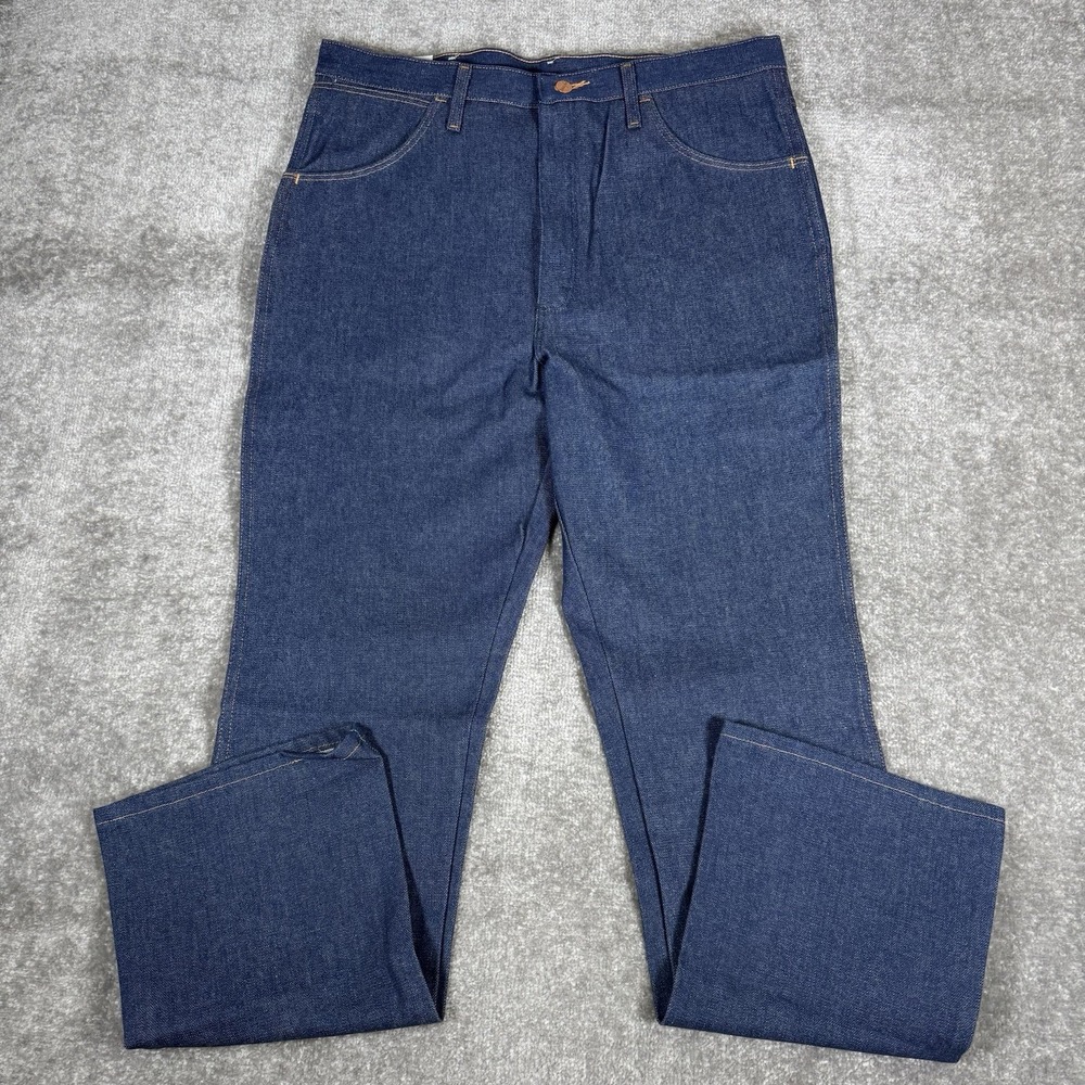 VTG NWT Wrangler Jeans Men's 38x34 Blue Bootcut 945NAV Rigid Heavy‎ Weight Denim